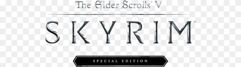 526x234 Journey Back To Tamriel In Skyrim Special Elder Scrolls Skyrim Logo, Text, Book, Publication, Symbol Sticker PNG