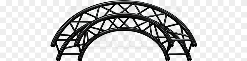501x209 180 Arc Matte Black F34 Square Truss Circle Curved Arched Roof Truss, Arch, Arch Bridge, Architecture, Bridge Transparent PNG