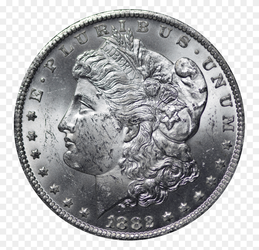 750x750 1882 O Morgan Silver Dollar Ms, Nickel, Coin, Money HD PNG Download