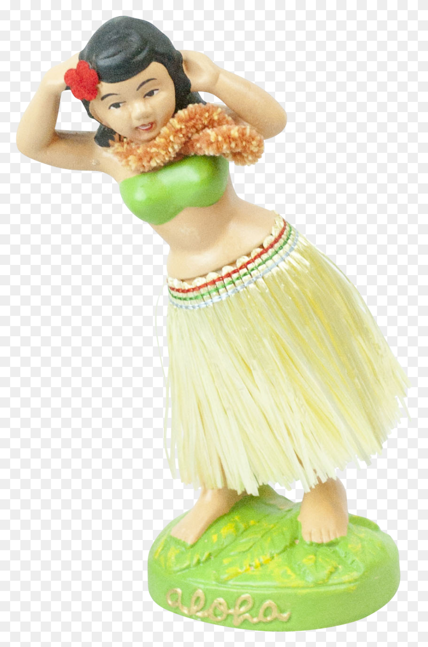 847x1314 1950s Classic Hula Girl Dashboard Wiggler In The Box Hula, Toy, Person, Human HD PNG Download