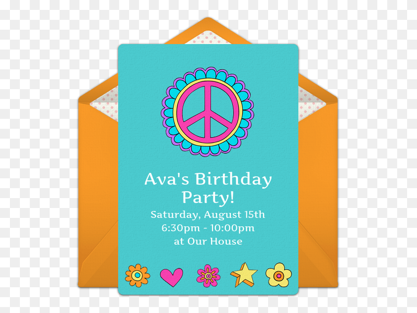535x572 1960s Groovy Online Invitation Invitation, Flyer, Poster, Paper HD PNG Download
