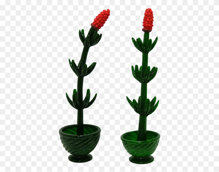 393x601 1980s Italian Pair Of Organic Green Murano Glass Potted Flowerpot, Plant, Cactus, Flower HD PNG Download