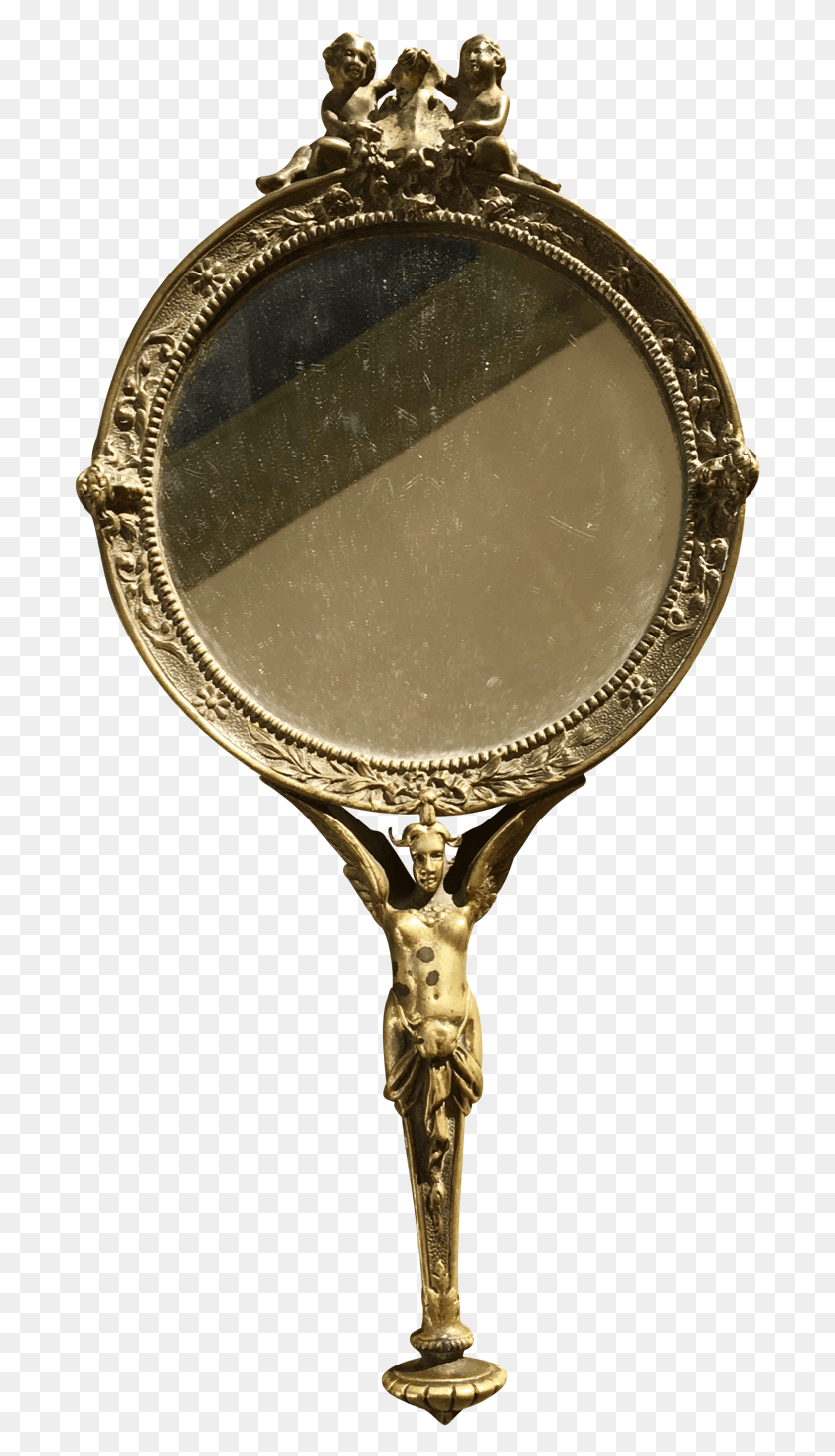 691x1404 19th Century French Empire Bronze Hand Mirror Antique, Cross, Symbol HD PNG Download