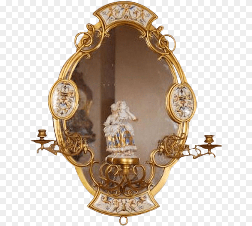 643x754 19th Century Victorian Aesthetic Gilt Bronze German Vintage Mirror Aesthetic, Photography, Chandelier, Lamp Sticker PNG