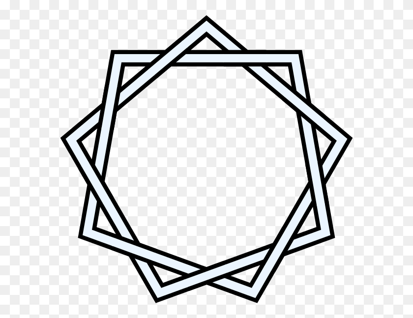 597x587 2 Star Polygon Interlaced Easy Mandala Vector, Triangle, Symbol, Star Symbol HD PNG Download