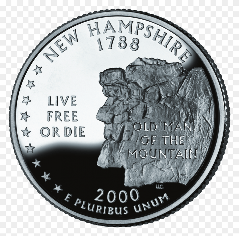 1086x1072 2000 Nh Proof New Hampshire 1788 Quarter, Nickel, Coin, Money HD PNG Download
