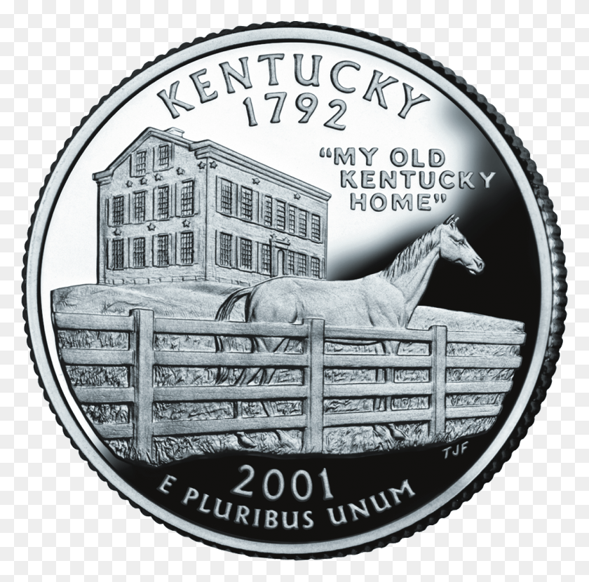 1086x1073 2001 Ky Proof Kentucky State Quarter, Nickel, Moneda, Dinero Hd Png