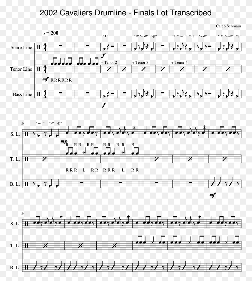 776x874 2002 Cavaliers Drumline Sheet Music, Gray, World Of Warcraft HD PNG Download