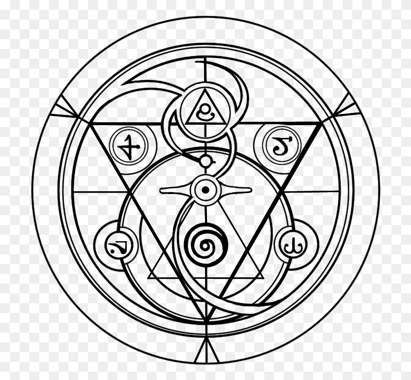 716x717 2003 Circle By Renasci Anima Mystique Wicca Magick Magic Circle Tattoo Meaning, Gray, World Of Warcraft HD PNG Download