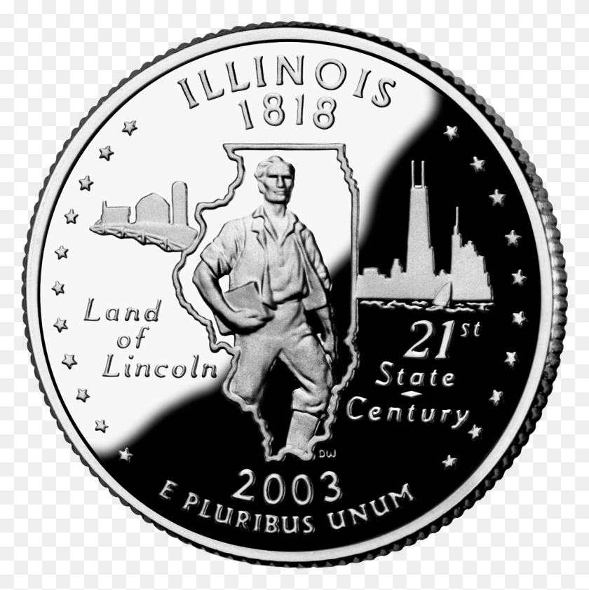 1119x1123 2003 Il Proof Illinois State Quarter, Person, Human, Nickel HD PNG Download