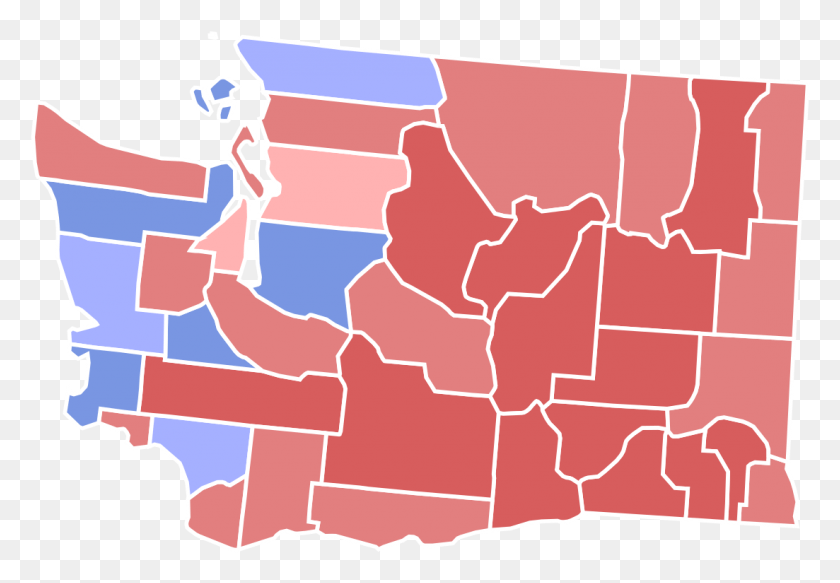 1103x740 2004 Washington Gubernatorial Election Washington State 2016 Election By County, Plot, Map, Diagram HD PNG Download
