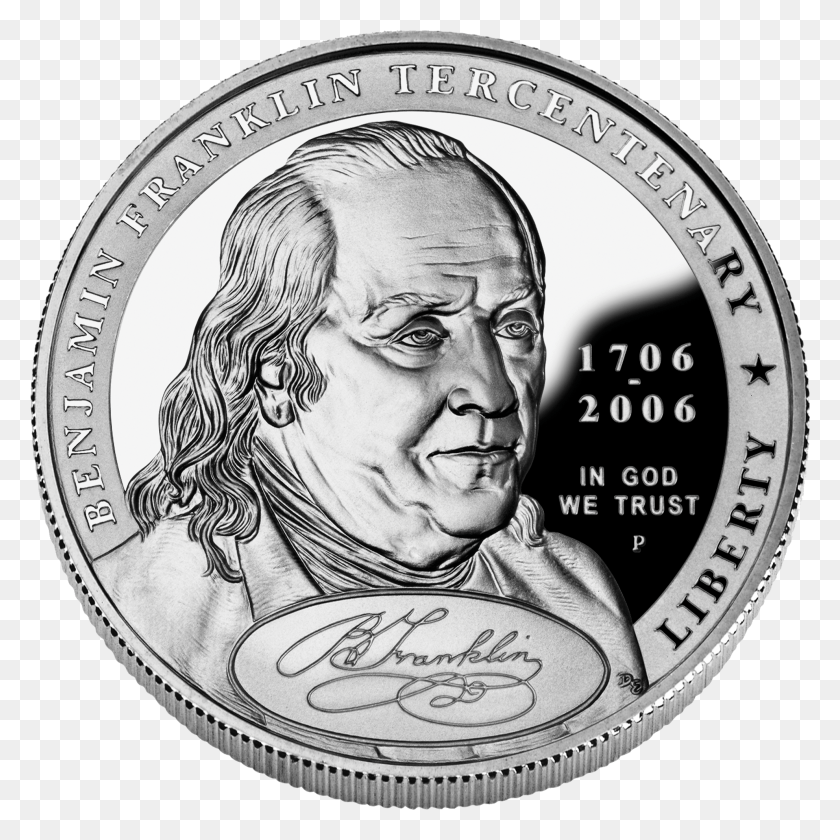 1982x1982 2006 Benjamin Franklin Founding Father Silver Dollar 2006 Benjamin Franklin Dollar, Nickel, Coin, Money HD PNG Download