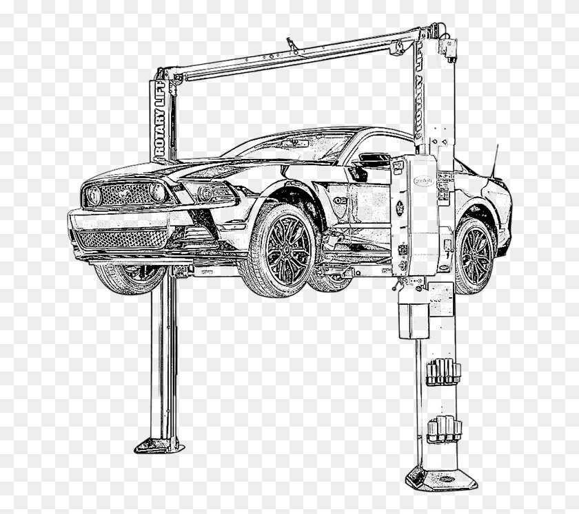 650x687 2010 Two Post Car Lift Sketch, Gray, World Of Warcraft HD PNG Download