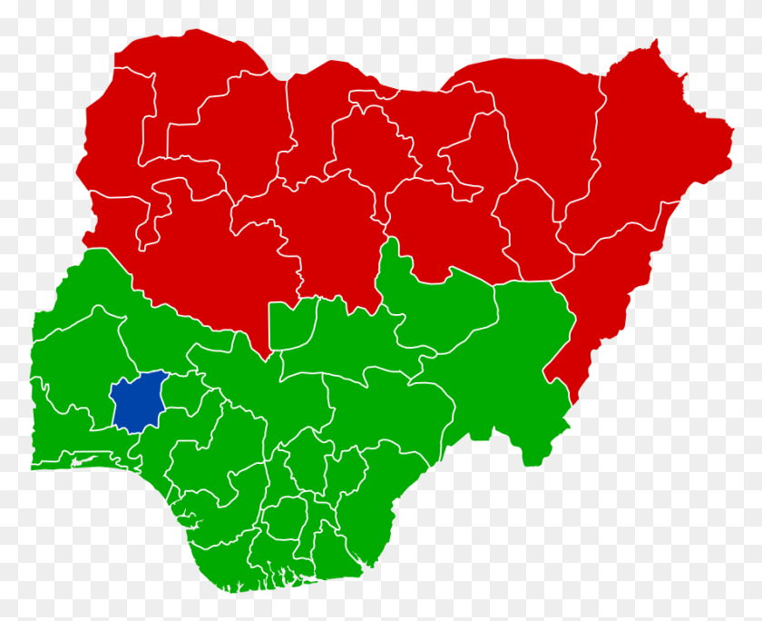 883x707 Los Resultados De Las Elecciones Presidenciales De 2011, Mapa De Nigeria Verde Con Los Estados Vector, Diagrama, Trama, Atlas Hd Png