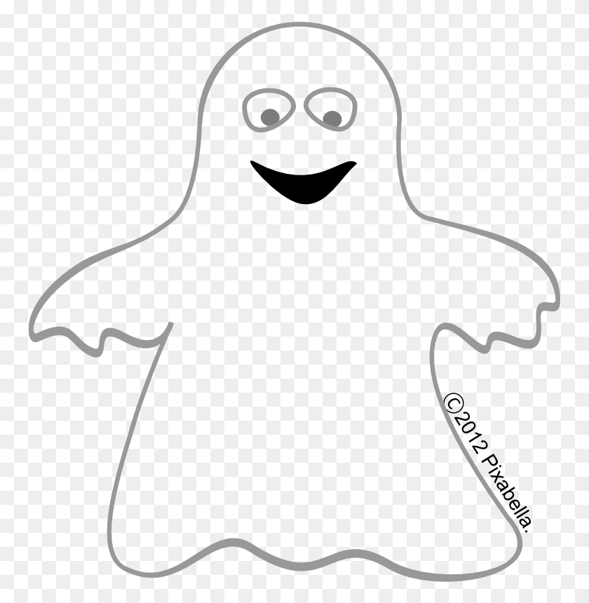759x800 2013 Cute Ghost Clipart, Stencil HD PNG Download