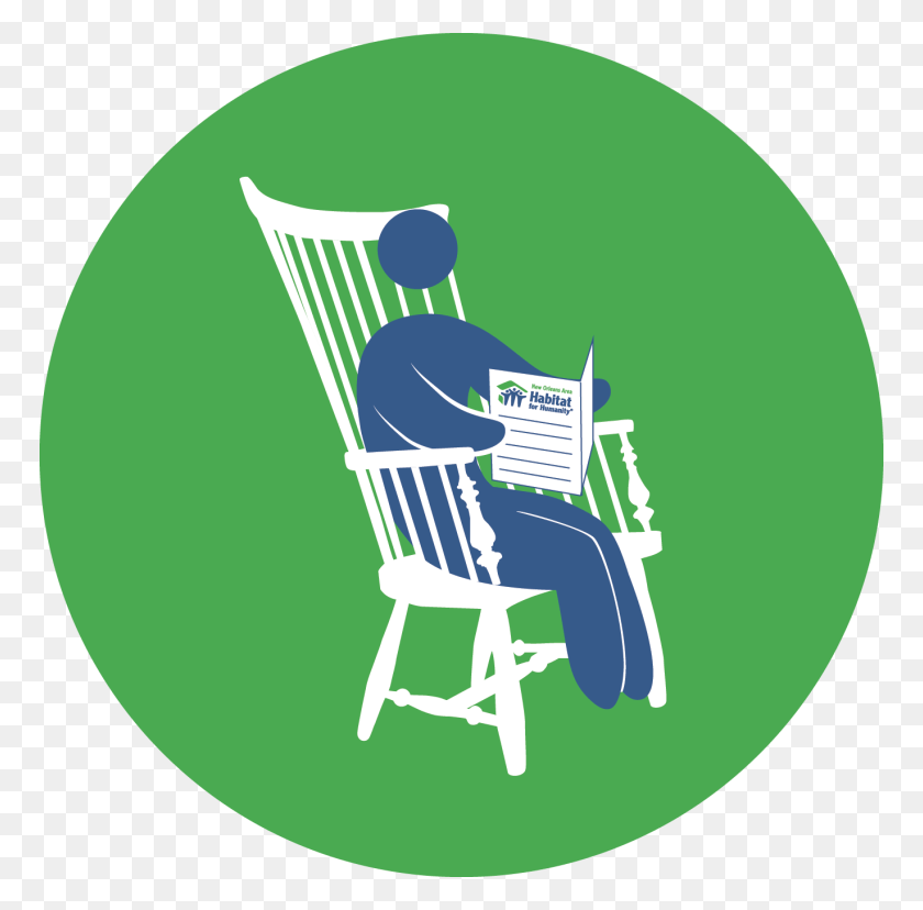 768x768 2015 Annual Impact Report Normal Chair With Man Face Chair, Furniture, Text, Sitting HD PNG Download