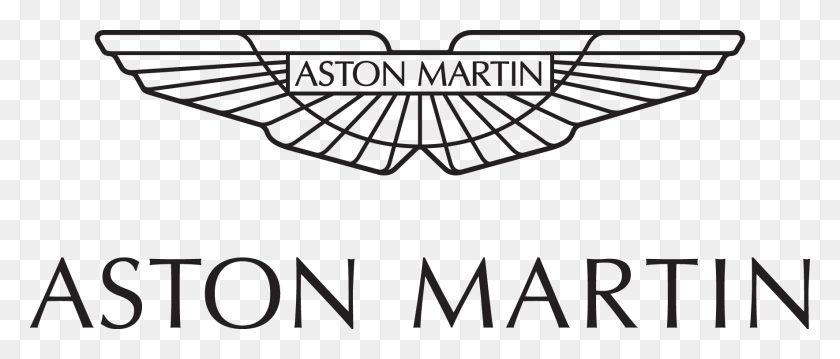 1768x679 2015 Aston Martin Logo Negro Aston Martin Racing Logo, Símbolo, Texto, Marca Registrada Hd Png