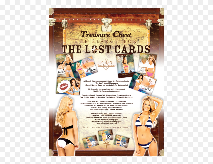 455x587 2015 Bench Warmer Treasure Chest Box Of Cards Lingerie Top, Poster, Advertisement, Flyer HD PNG Download