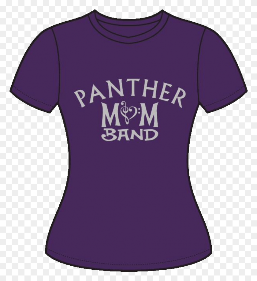 1074x1182 2016 17 Panther Band Mom Purple Fitted Shirt With Silver Sincere Watch, Clothing, Apparel, T-shirt HD PNG Download