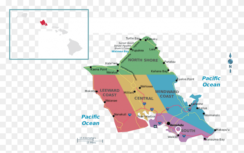 1718x1033 Descargar Png Island Of Oahu Sta S C39S Per 2016 Us Census Amp Hawaiian Islands, Parcela, Mapa, Diagrama Hd Png