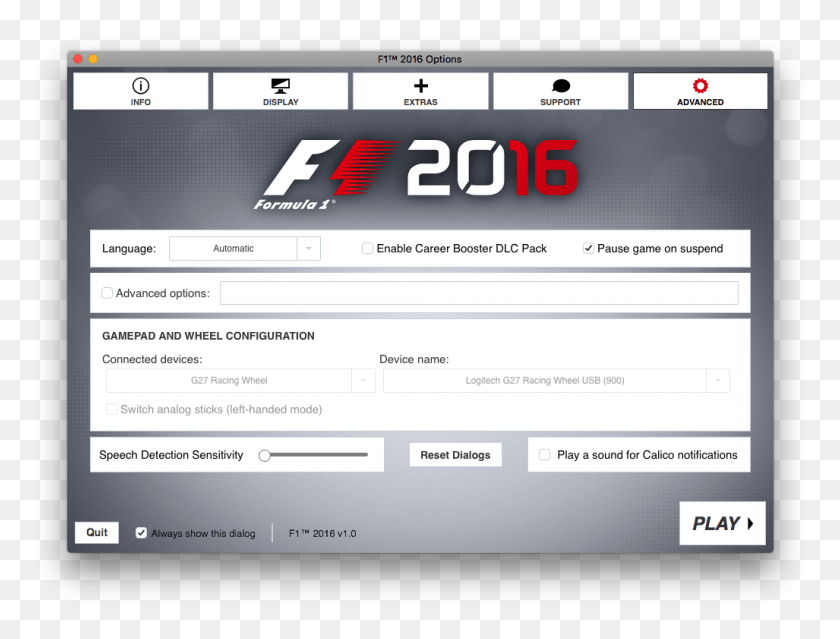 1027x763 Descargar Png Panel De Configuración 2016 Con Logitech G27 Racing Wheel F1 2016 Configuración De Logitech G27, Archivo, Texto, Página Web Hd Png Descargar