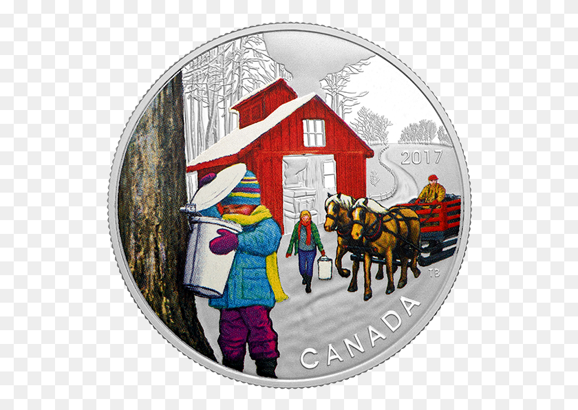 532x536 2017 10 34 Мм 9999Ag Iconic Canada Sugar Shack Coin, Лошадь, Млекопитающее, Животное Hd Png Скачать
