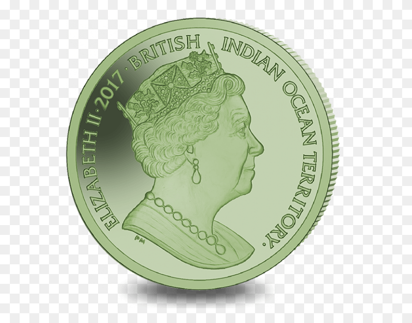 600x600 2017 Territorio Británico Del Océano Índico 2 Moneda De La Tortuga Verde Territorio Británico Del Océano Índico, Dinero, Níquel, Cartel, Hd Png