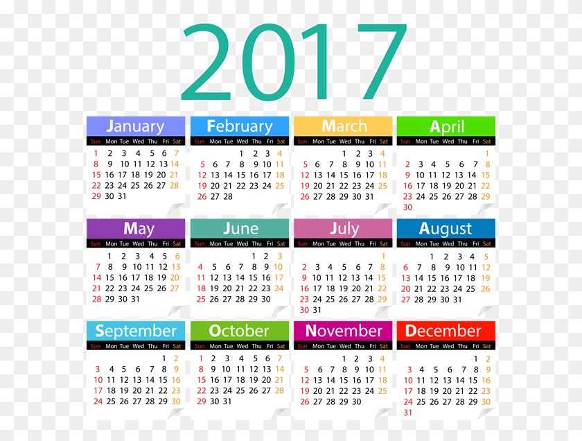 593x576 Календарь На 2017 Год, Текст, Календарь, Флаер Png Скачать