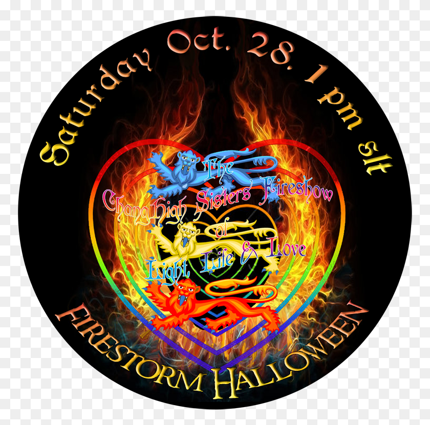 771x771 2017 Halloween Party Firestorm Viewer Circle, Texto, Luz, Gráficos Hd Png