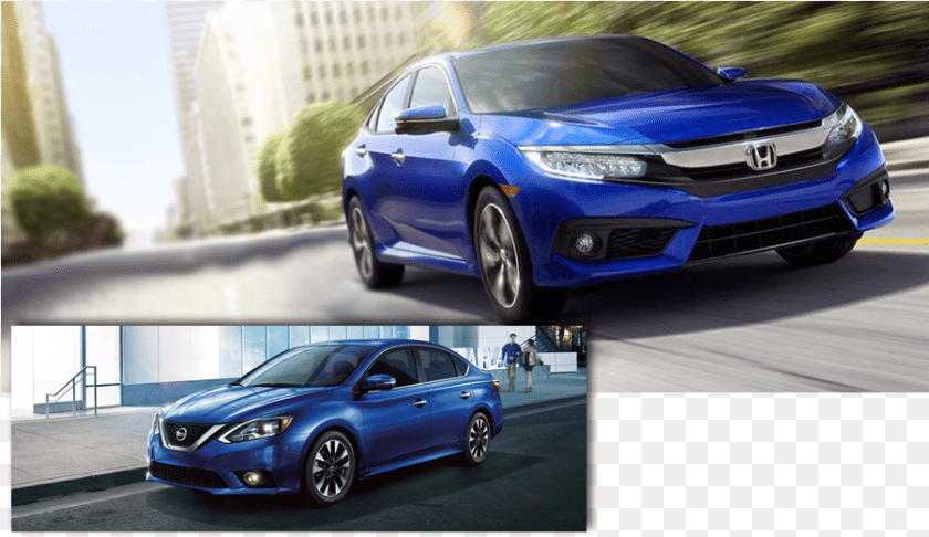 2017 Honda Civic Vs 2017 Civic Vs Sentra, Sedan, Car, Vehicle, Coupe Clipart PNG