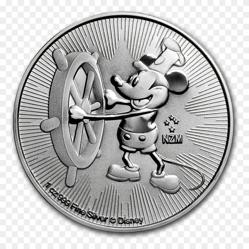 1408x1408 2017 Niue 1 Oz Silver 2 Disney Steamboat Willie Bu Canada Silver Mickey Mouse Coins, Coin, Money, Nickel HD PNG Download