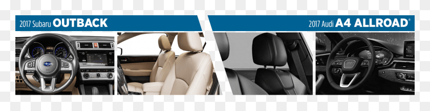 1500x305 Subaru Outback 2017 Против 2017 Audi A4 Allroad Внутреннее Сиденье С Электроприводом, Подушка, Подголовник, Наручные Часы Png Скачать