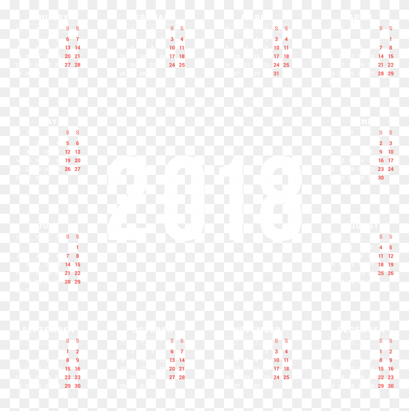 7728x7791 2018 Calendar, Text, Flyer, Poster HD PNG Download