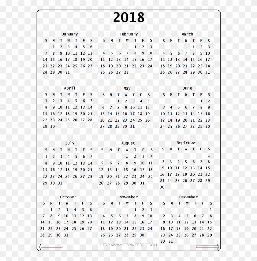 604x794 2018 Calendar No Background Free Printable 2018 Calendar, Text, Menu, Document HD PNG Download