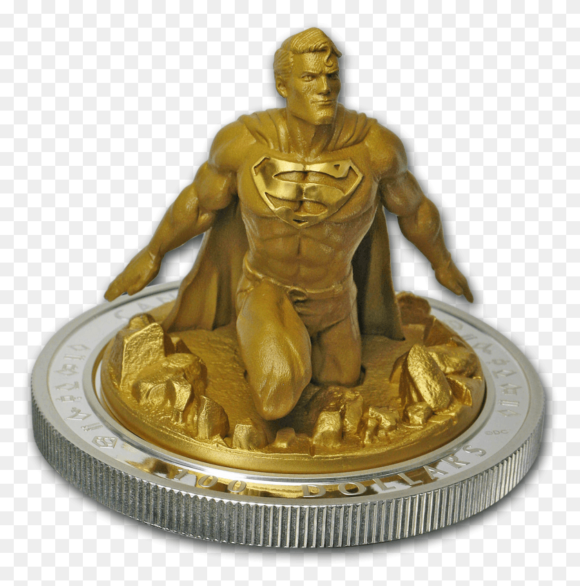 1417x1432 2018 Canada 10 Oz Silver 100 Superman Statue, Person, Human, Figurine HD PNG Download