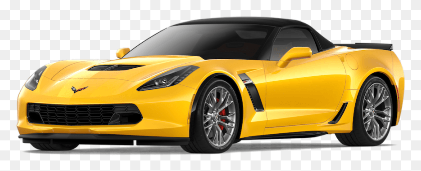 866x313 2018 Chevy Corvette Yellow Corvette, Coche, Vehículo, Transporte Hd Png