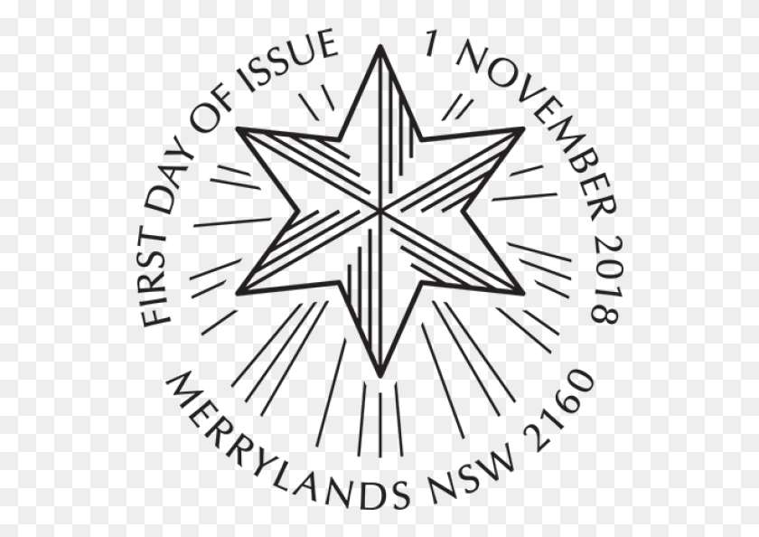542x534 2018 First Day Of Issue Postmarks Circle, Symbol, Star Symbol, Compass HD PNG Download