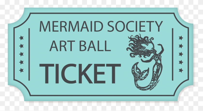 961x495 2018 Mermaid Society Art Ball Ticket Chinese New Year, Word, Label, Text HD PNG Download