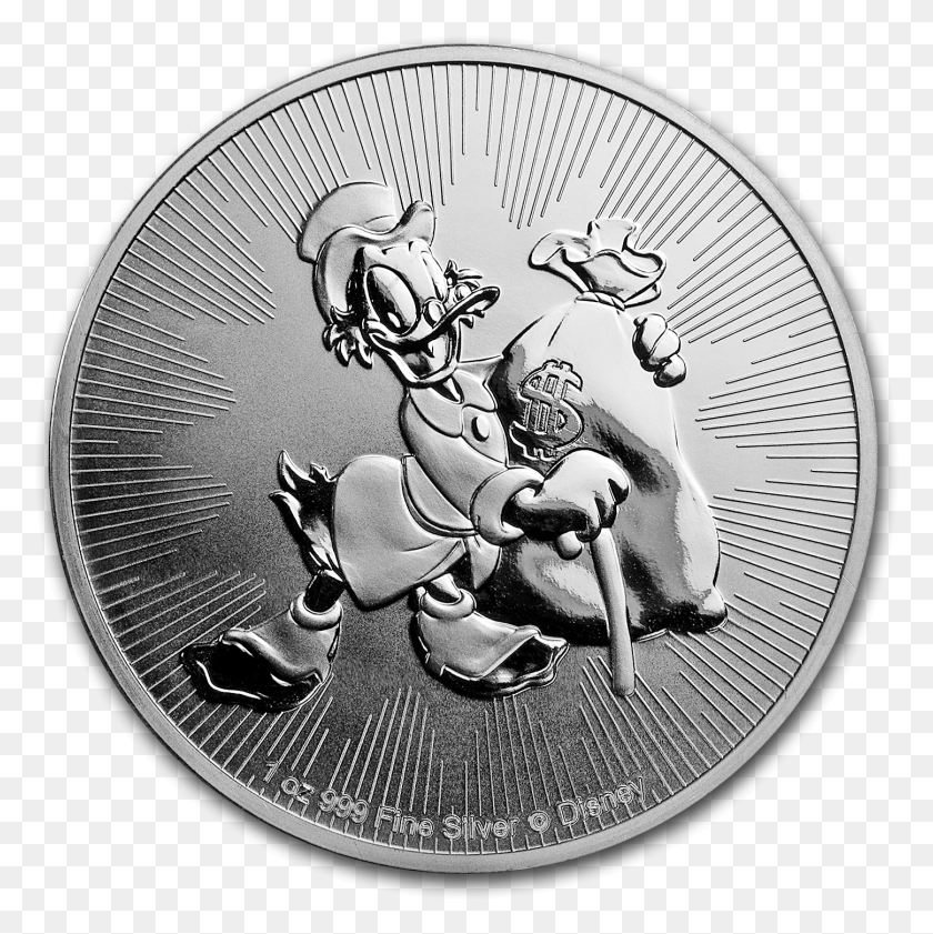 1447x1449 2018 Niue 1 Oz Silver 2 Disney Scrooge Mcduck Bu Niue 2018 Disney Scrooge Mcduck, Coin, Money, Person HD PNG Download