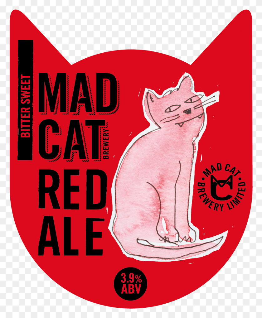 1257x1548 2018 Pump Clip Visuals Red Ale Squitten, Label, Text, Cat HD PNG Download