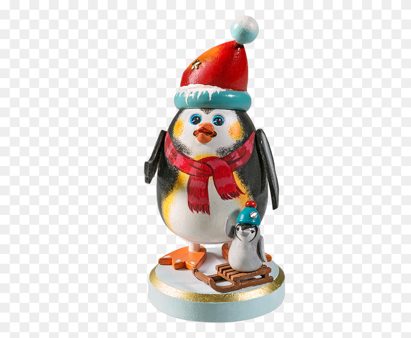 411x632 2018 Winter Penguin And Baby Smoker Figurine, Nature, Outdoors, Snow Hd Png