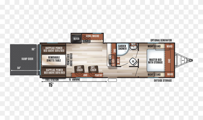 1004x565 2018 Wolf Pack 23pack15 Floor Plan Img Wolf Pack 23 Pack, Scoreboard, Vehicle, Transportation HD PNG Download