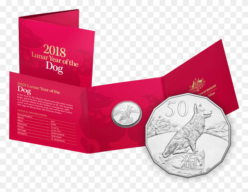 791x601 2018 Year Of The Dog 50c Tetra Decagon Uncirculated, Advertisement, Poster, Tie HD PNG Download