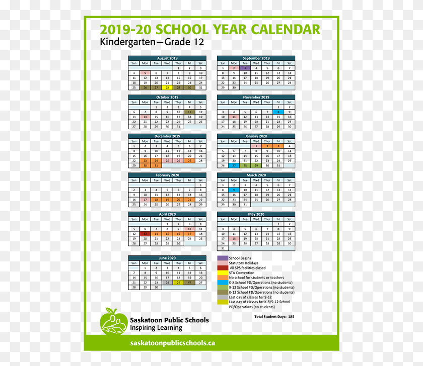 509x668 2019 And 2020 School Calendar Saskatoon, Text, Number, Symbol HD PNG Download