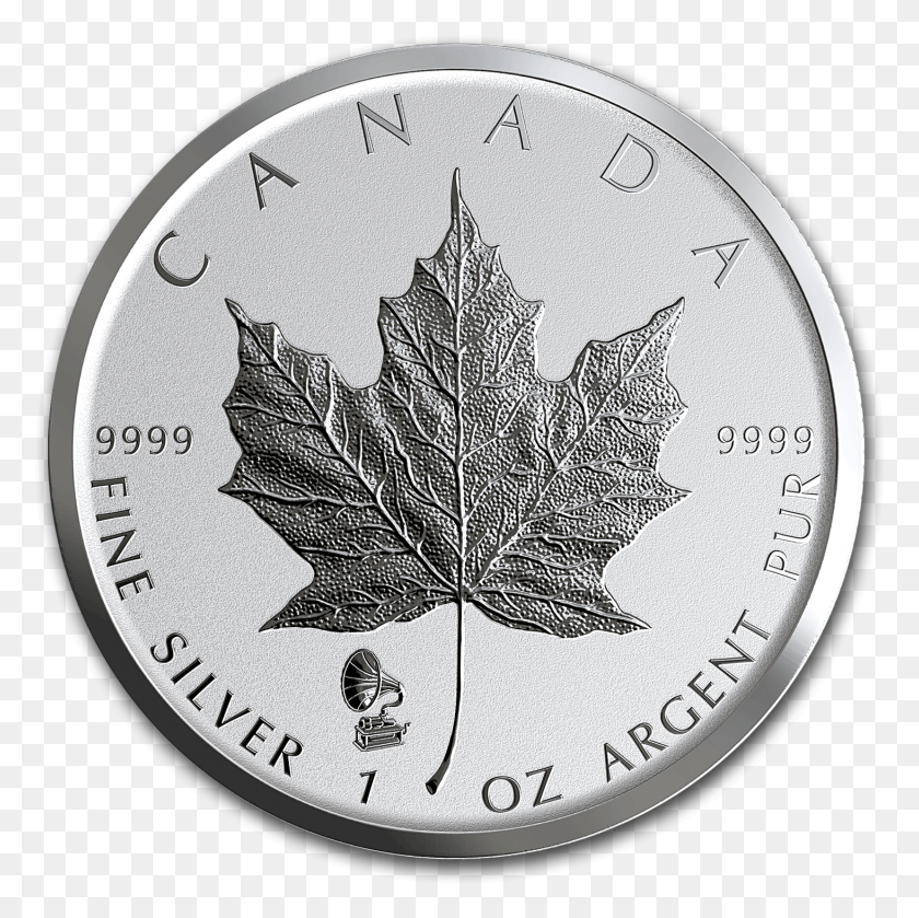1463x1462 2019 Canada 1 Oz Silver Maple Leaf Edison Phonograph Canadian Silver Maple Leaf, Coin, Money, Rug HD PNG Download