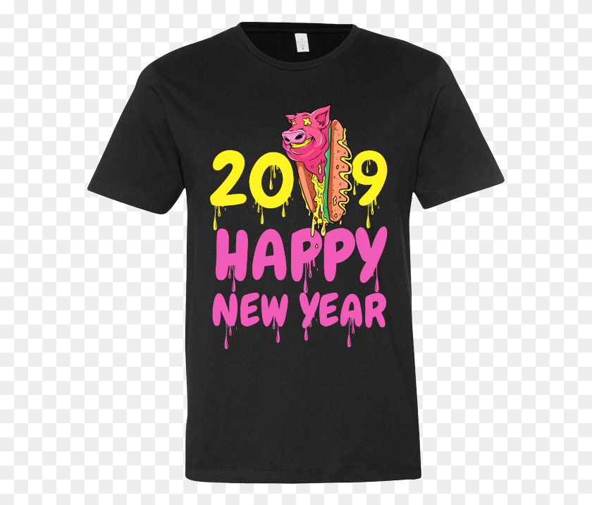 593x656 2019 Happy New Year Tee Shirt Design Active Shirt, Clothing, Apparel, T-shirt HD PNG Download