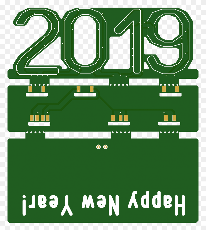 1388x1563 2019 Led Happy New Year Happy New Year 2019 Pcb, Зеленый, Текст, Символ Hd Png Скачать