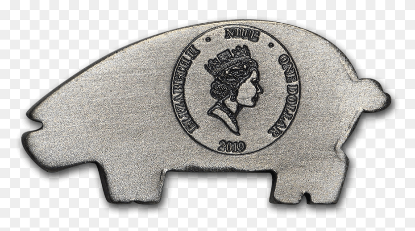 873x456 2019 Niue Silver 1 Dollar Lucky Clover Piggy Emblem, Buckle, Logo, Symbol HD PNG Download