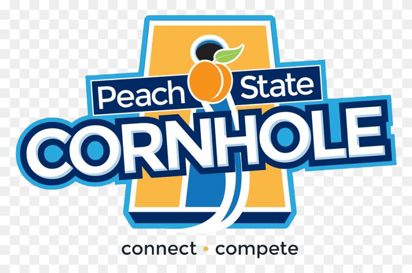 883x563 2019 Spring League Peach State Cornhole, Texto, Símbolo, Logotipo Hd Png