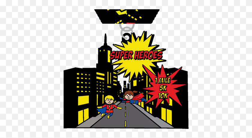 424x401 Descargar Png / Super Heroes Day 1 Mile 5K Amp 10K Charleston Heroes Day 2019, Poster, Publicidad, Pac Man Hd Png